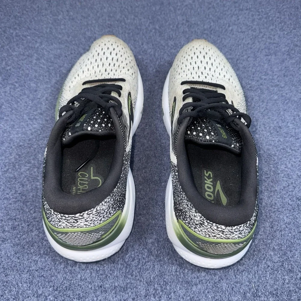 Brooks Ghost 16 Mens Size 8.5 Running Shoes White Green Black 1104181D192
